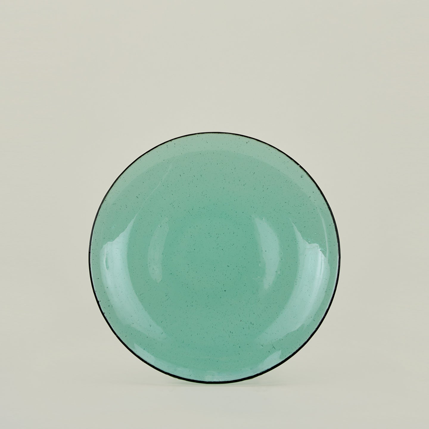 Glass Dinner Plate in Jade.