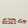 Marbleized Scalloped Tray, Set of 2 - Mocha Marble