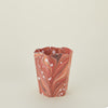 Marbleized Scalloped Wastebasket - Red Marble