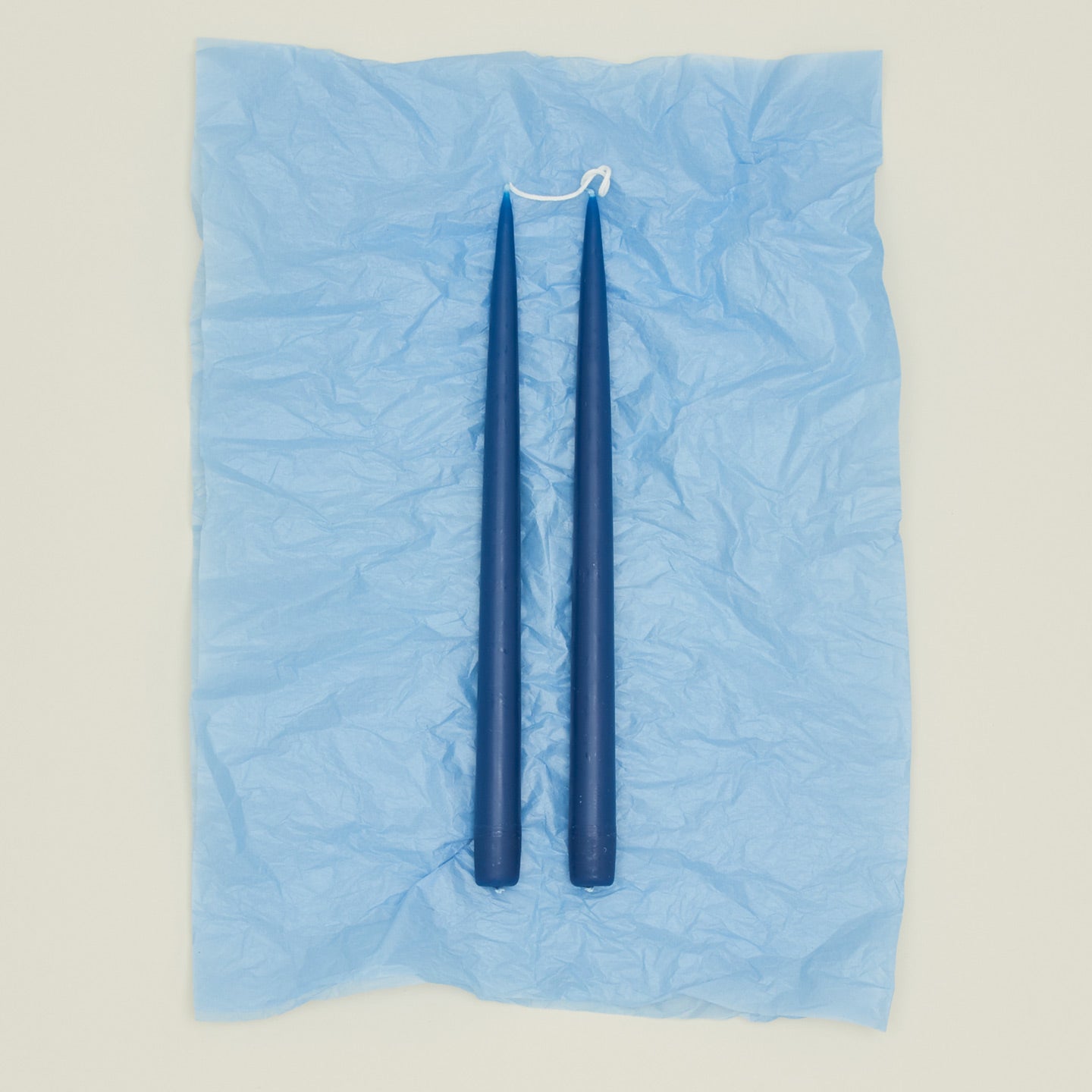 Danica taper candle pair in copenhagen blue