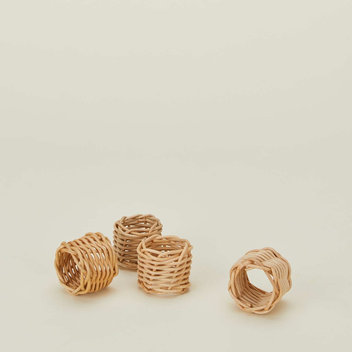 Set of four basketweave napkin rings