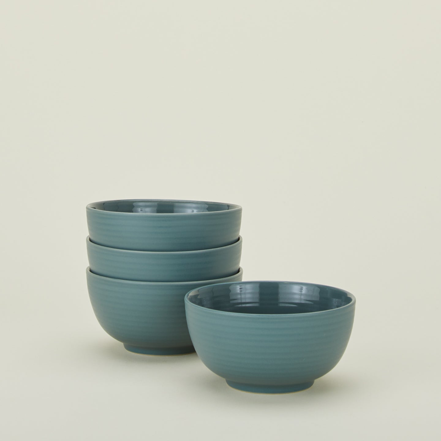Set of 4 essential dinnerware large bowls in peacock