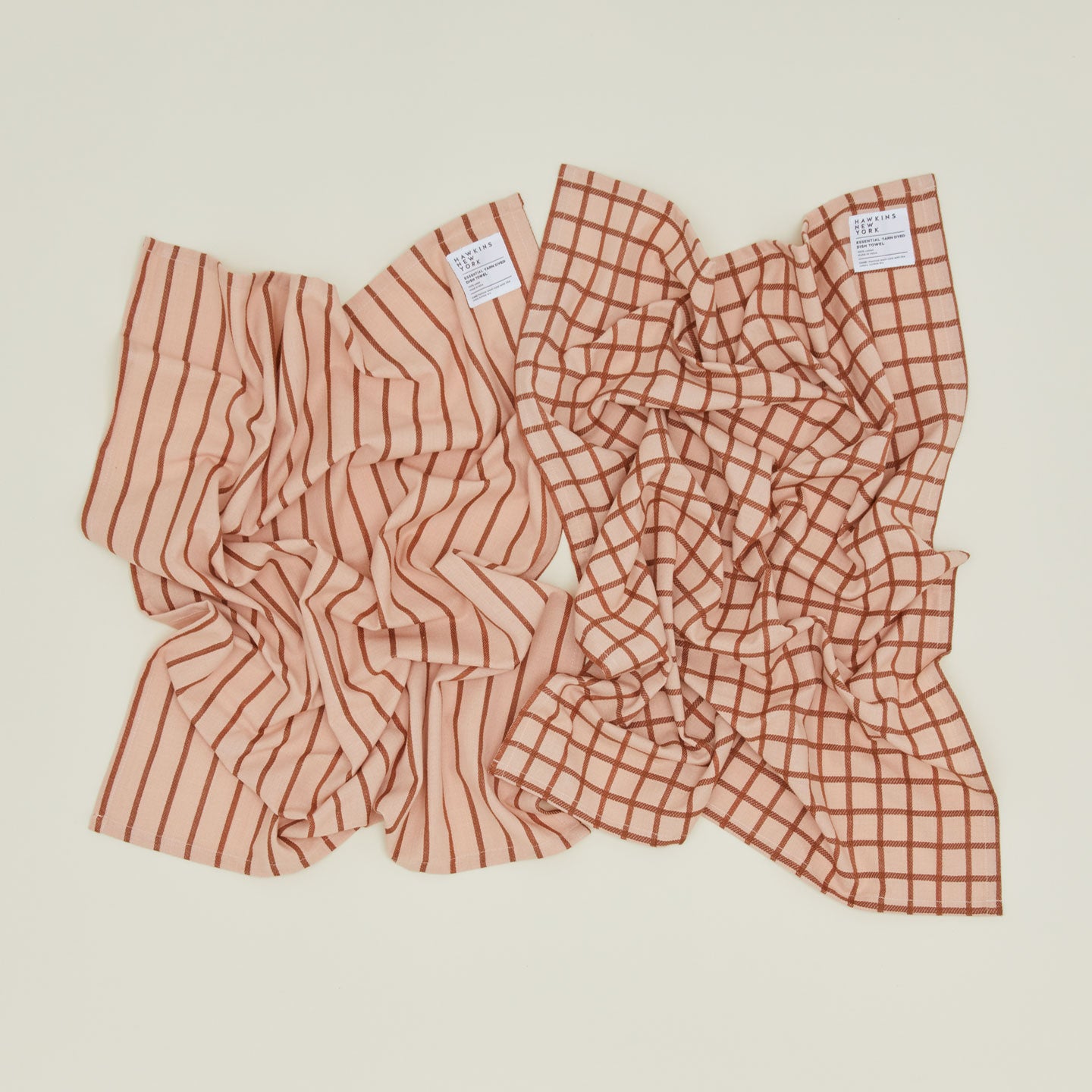 Essential Yarn Dyed Dish Towel, Set of 2 - Blush + Terracotta