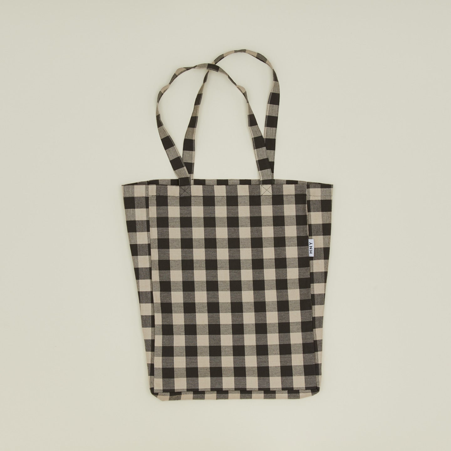 Gingham tote bag in grey/black