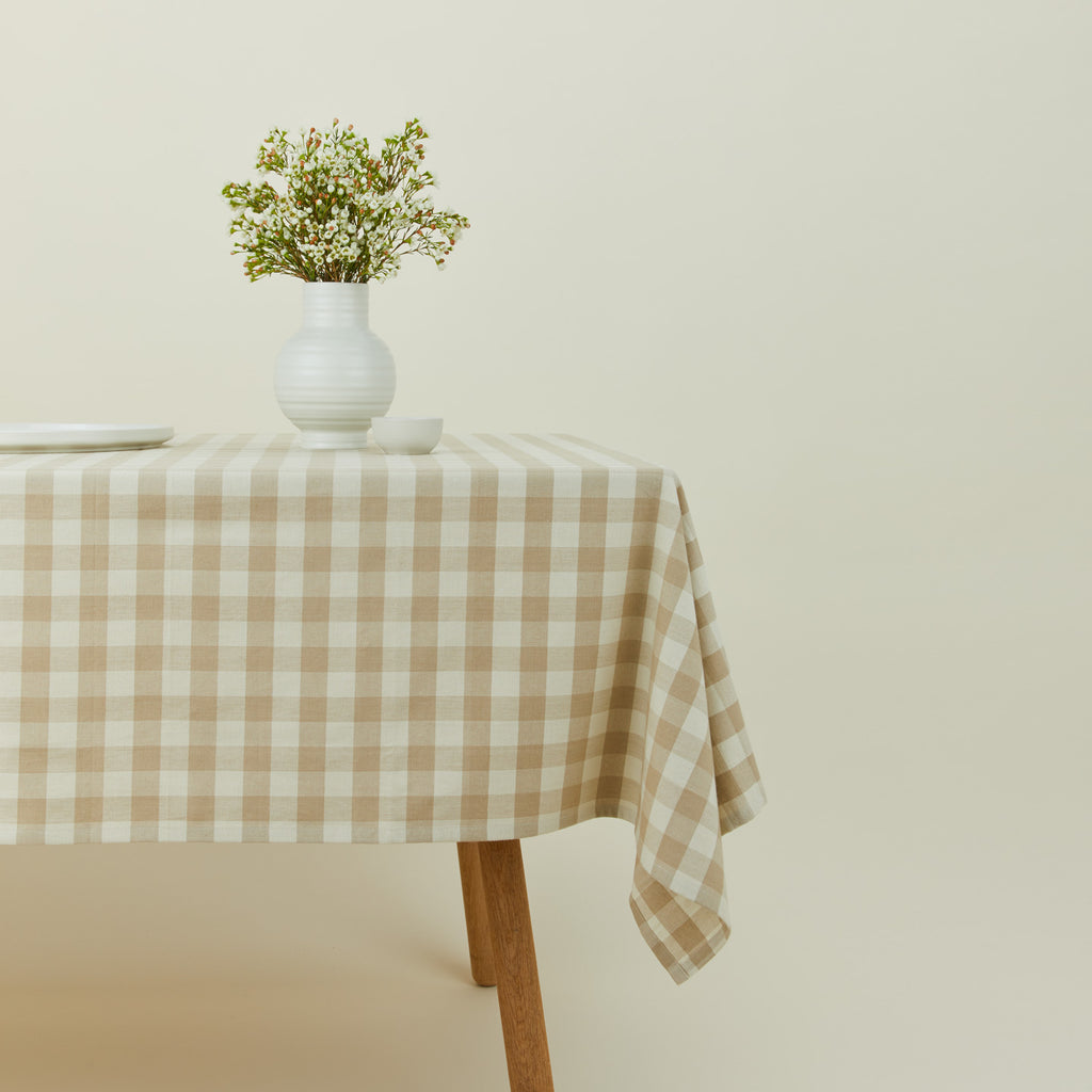 Essential Gingham Tablecloth - Ivory/Flax – Hawkins New York