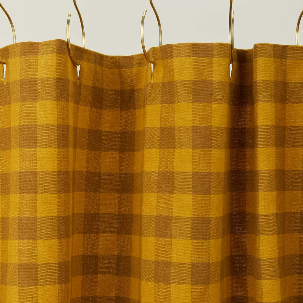 Essential Gingham Shower Curtain Mustard/Bronze Hawkins New York