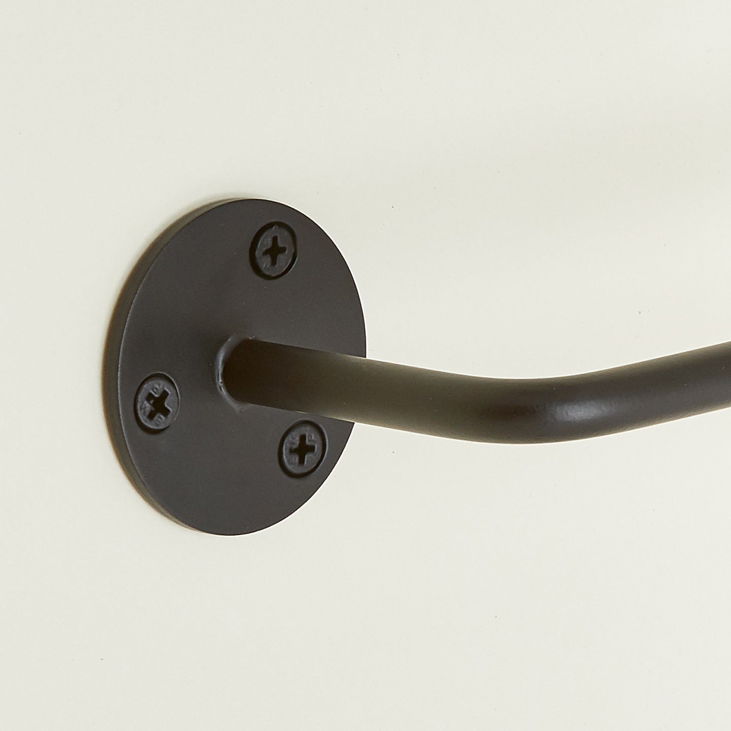 Close up of toilet paper holder in Black
