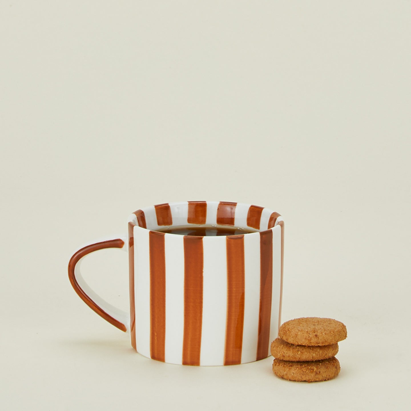 Fodory brown striped mug with cookies