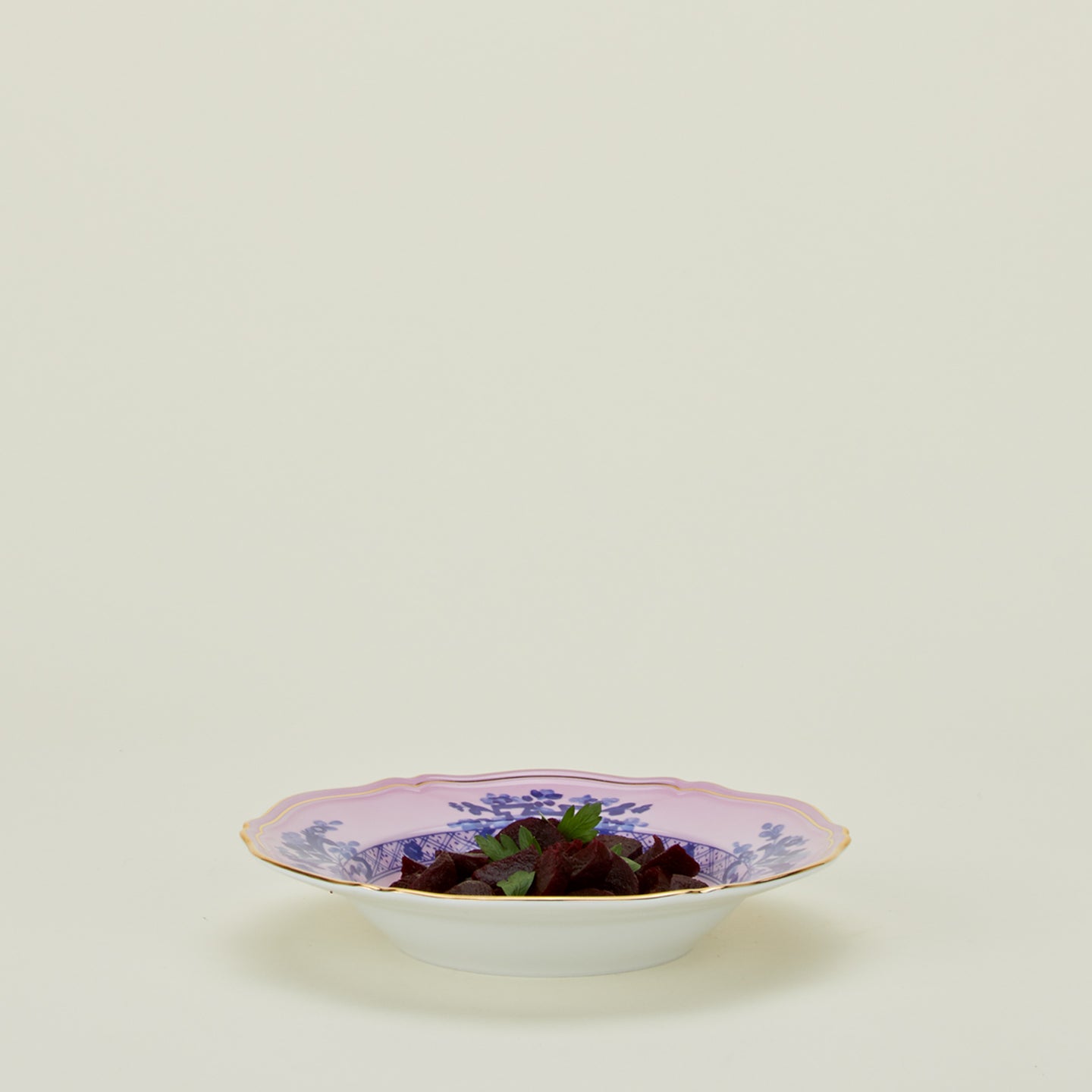 Ginori soup plate in azalea with beets