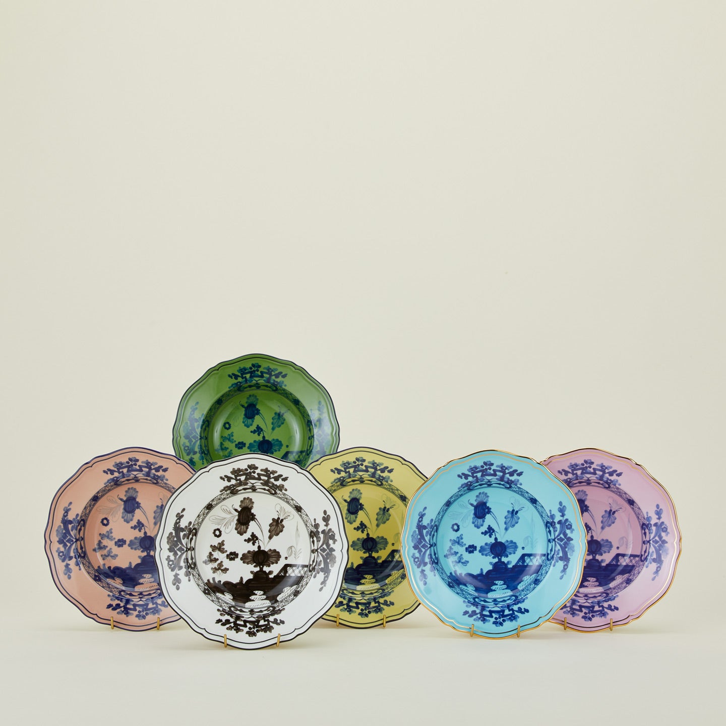 Ginori soup plates in various colors