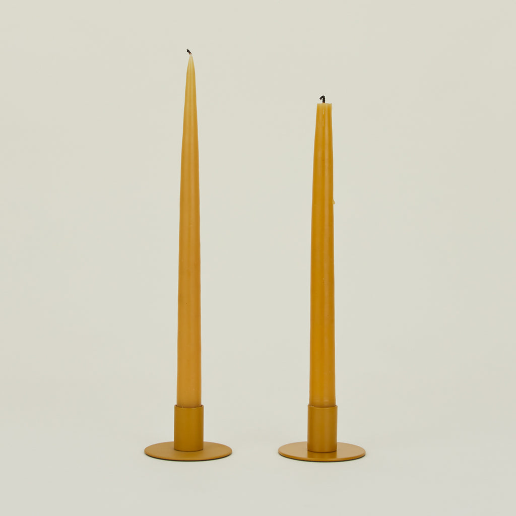 Essential Metal Candle Holders, Set of 2 - Mustard – Hawkins New York