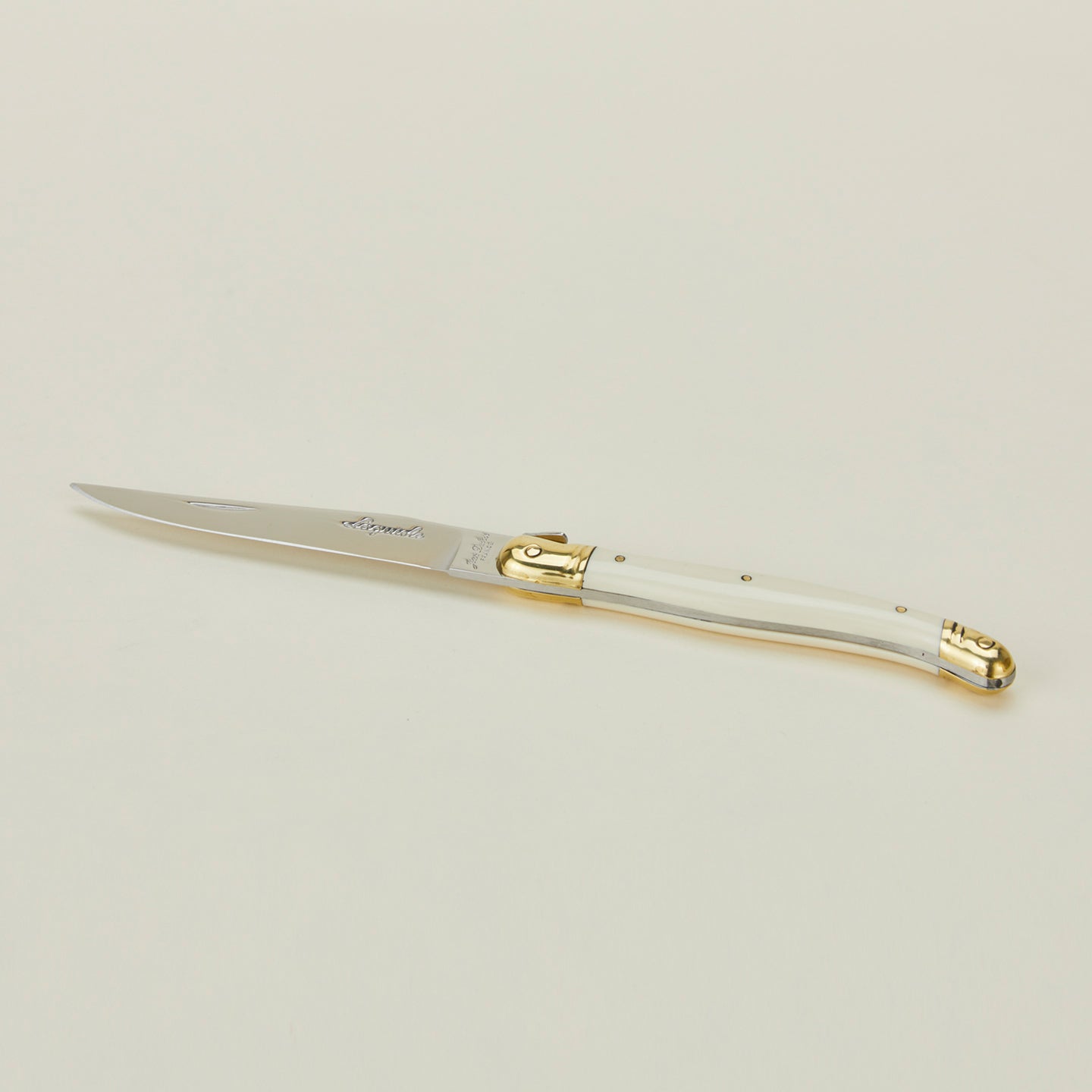 Close up view of single steak knife