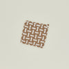 Parquet Handwoven Pot Holder - Flax/White