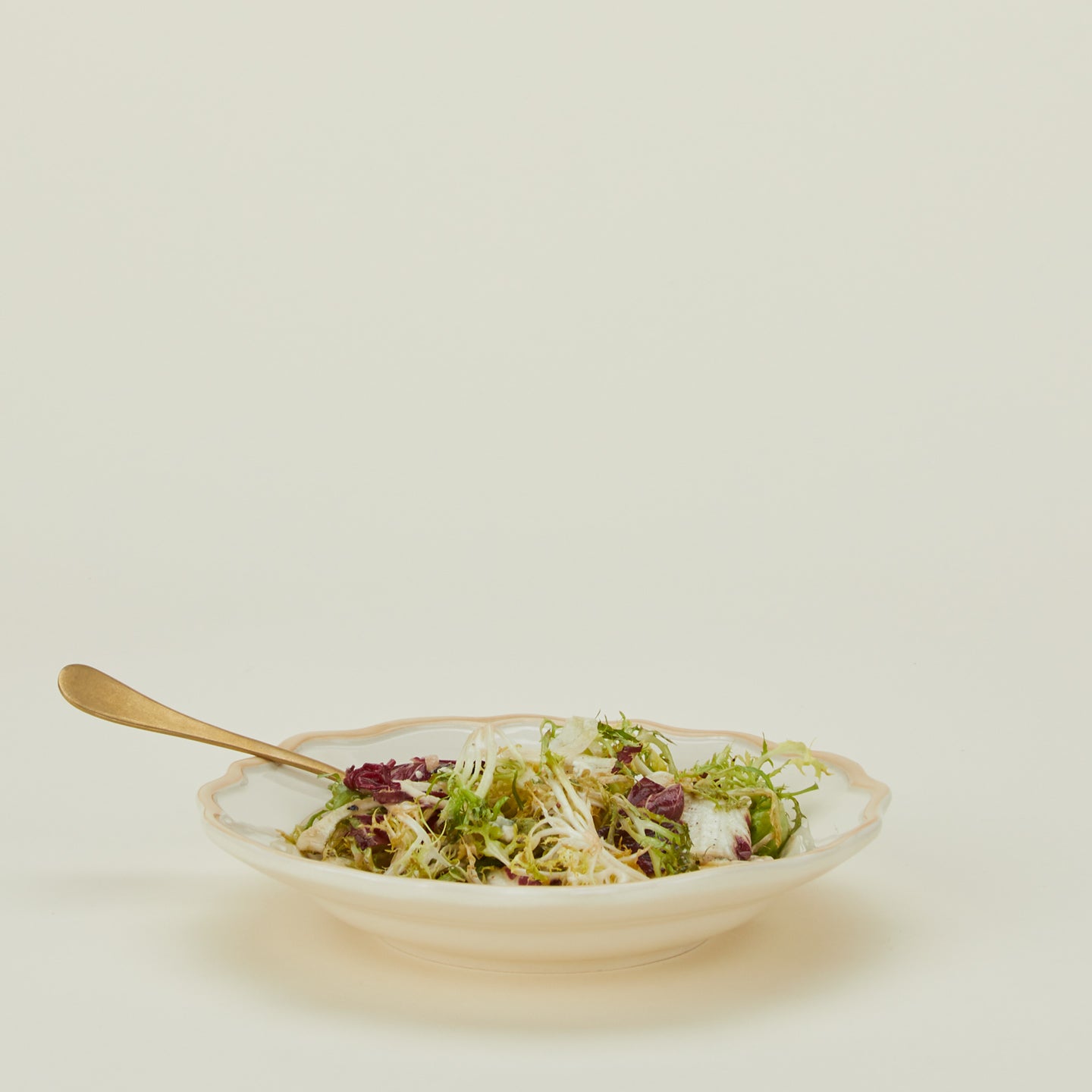 Ogee edge pasta bowl with salad