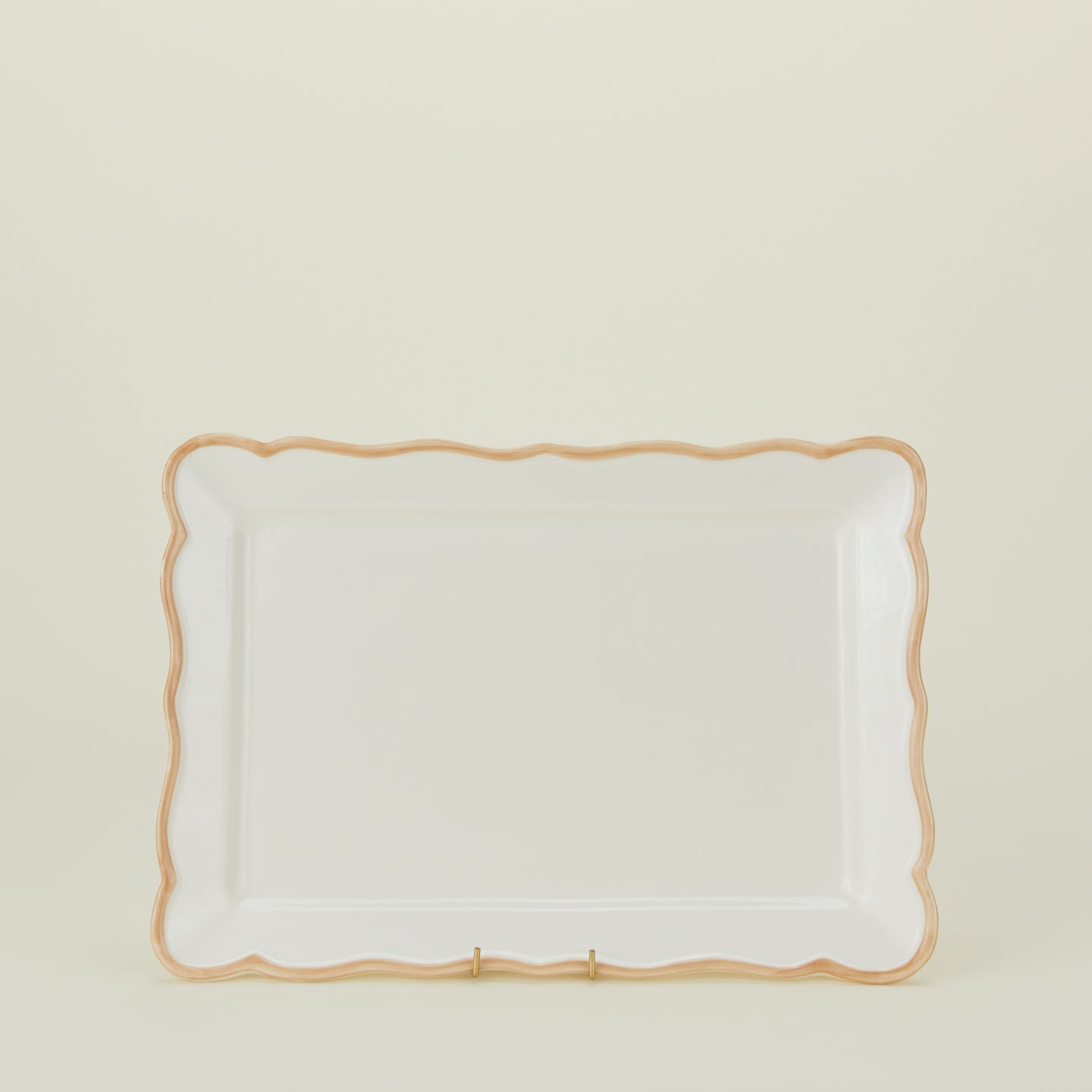 Ogee edge rectangular platter on stand