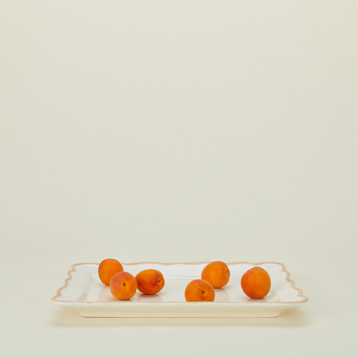 Ogee edge rectangular platter with apricots