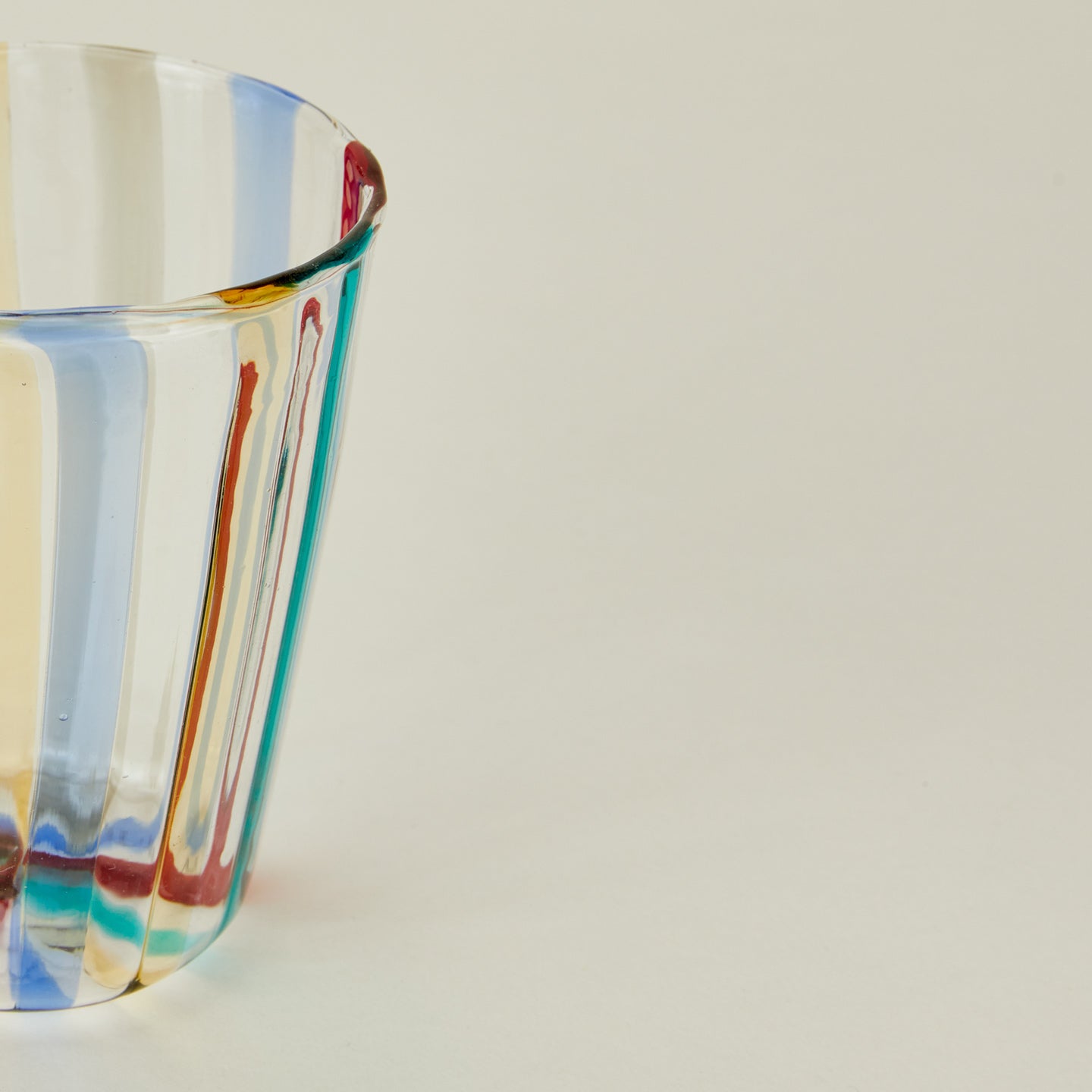 Close up view of multi striped tumbler