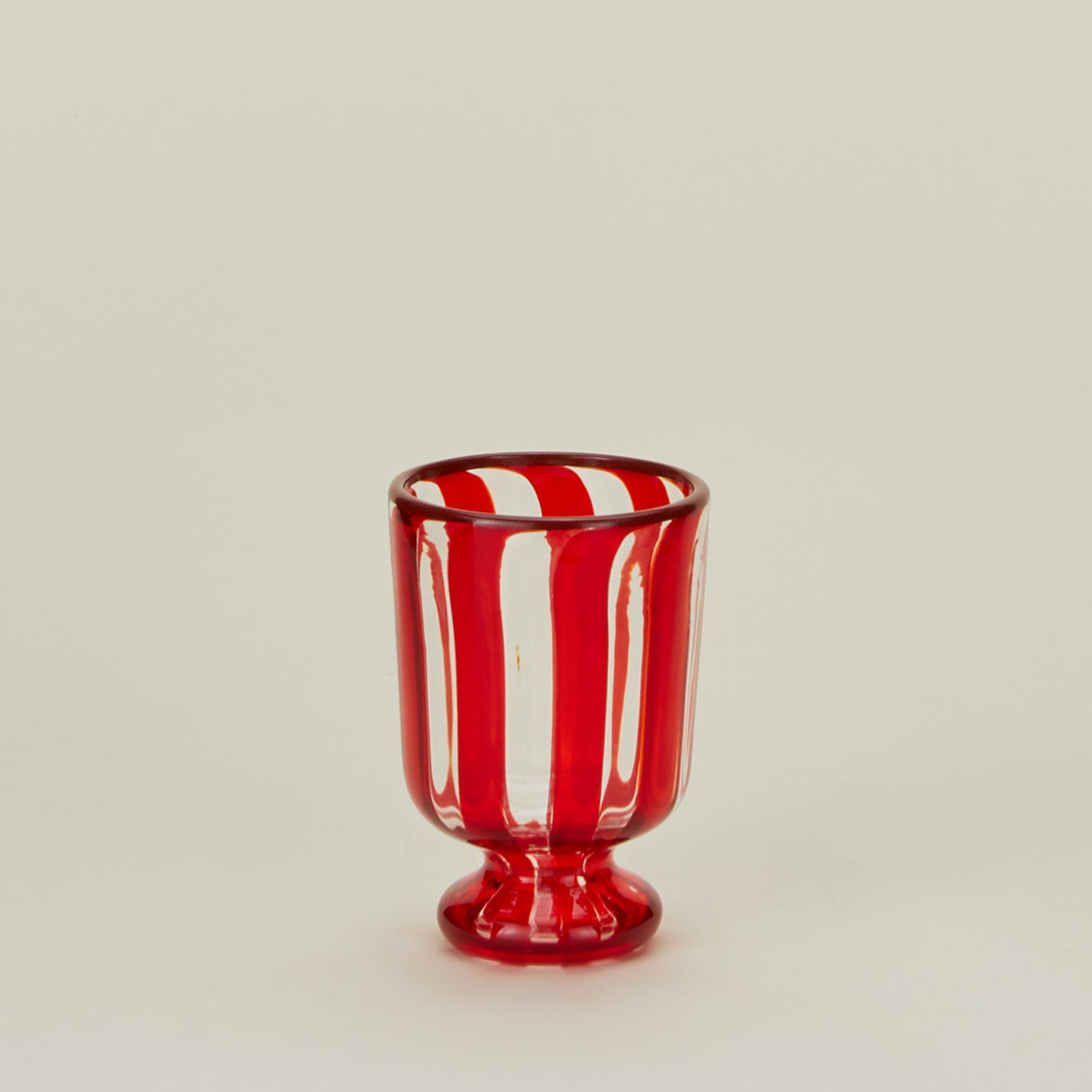Striped wine glass in red