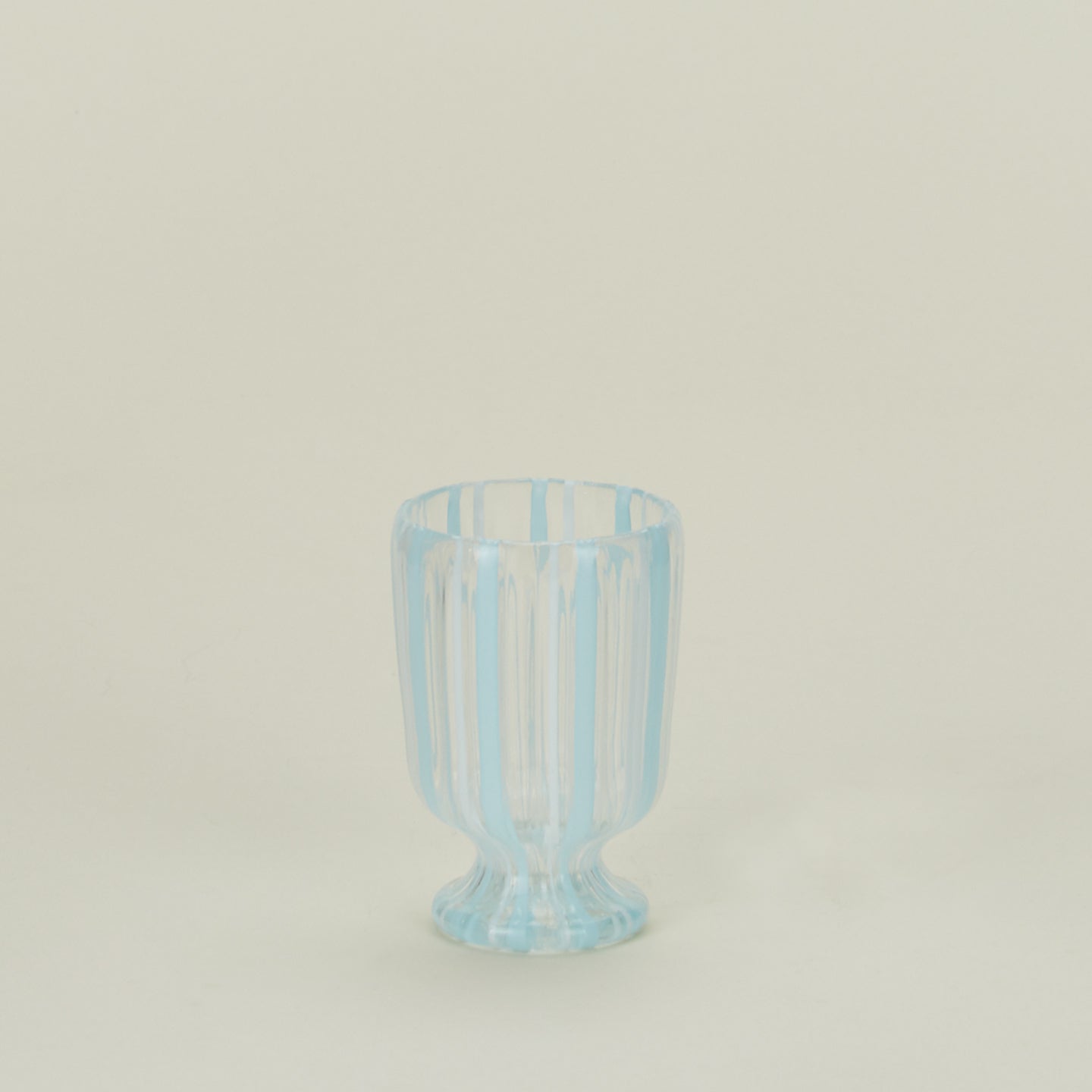 White striped wine glass