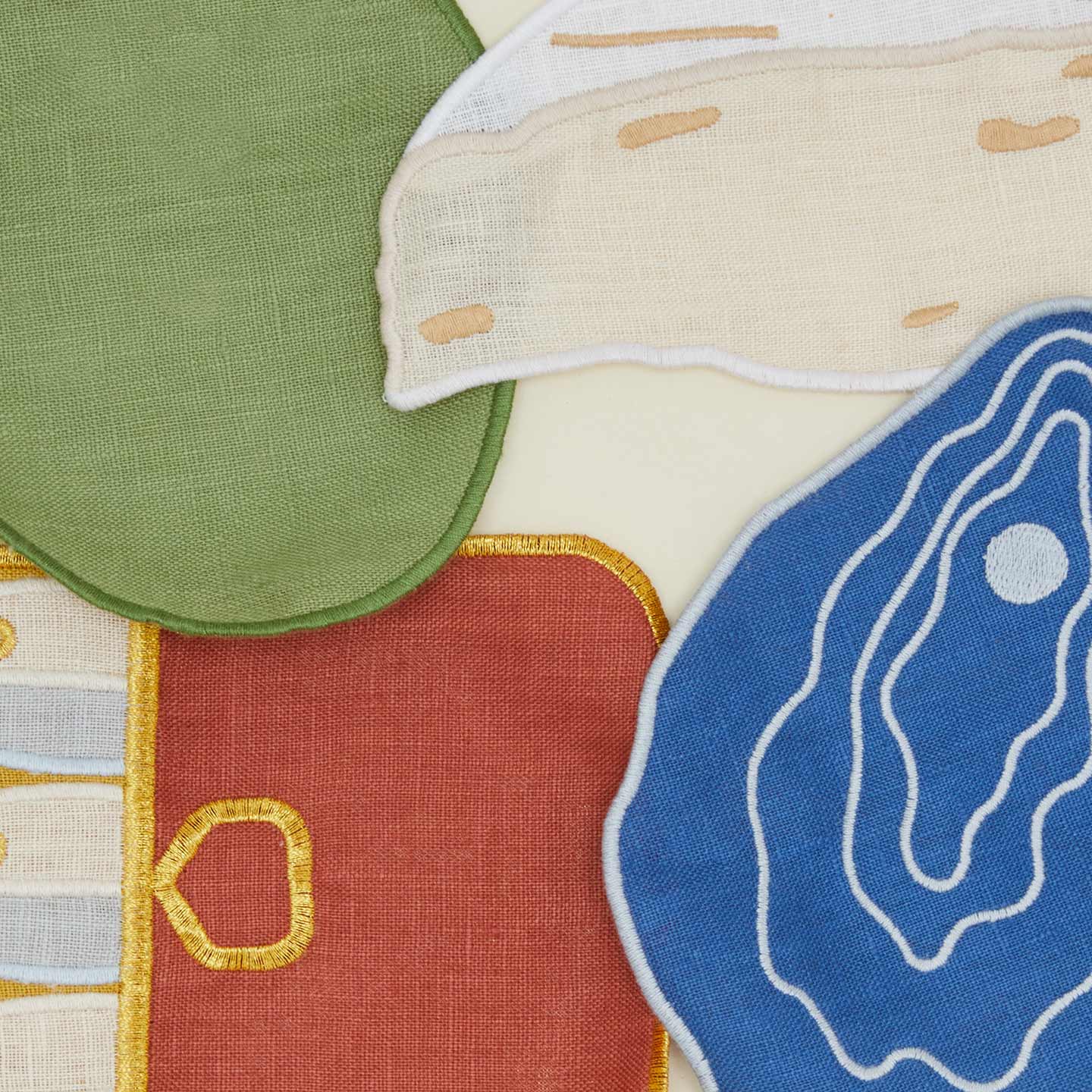 Close up view of hors doeuvres cocktail napkins