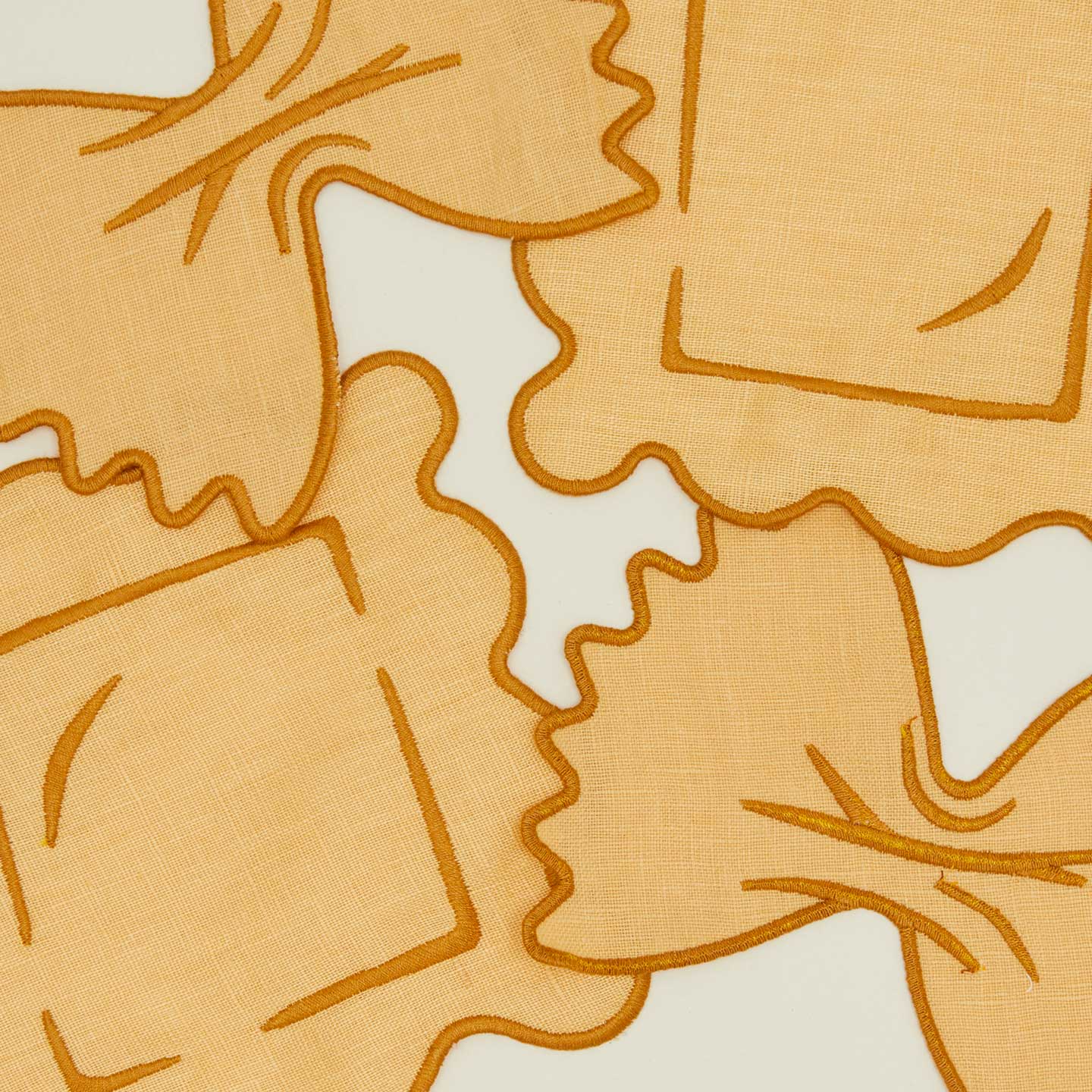 Close up view of pasta cocktail napkins