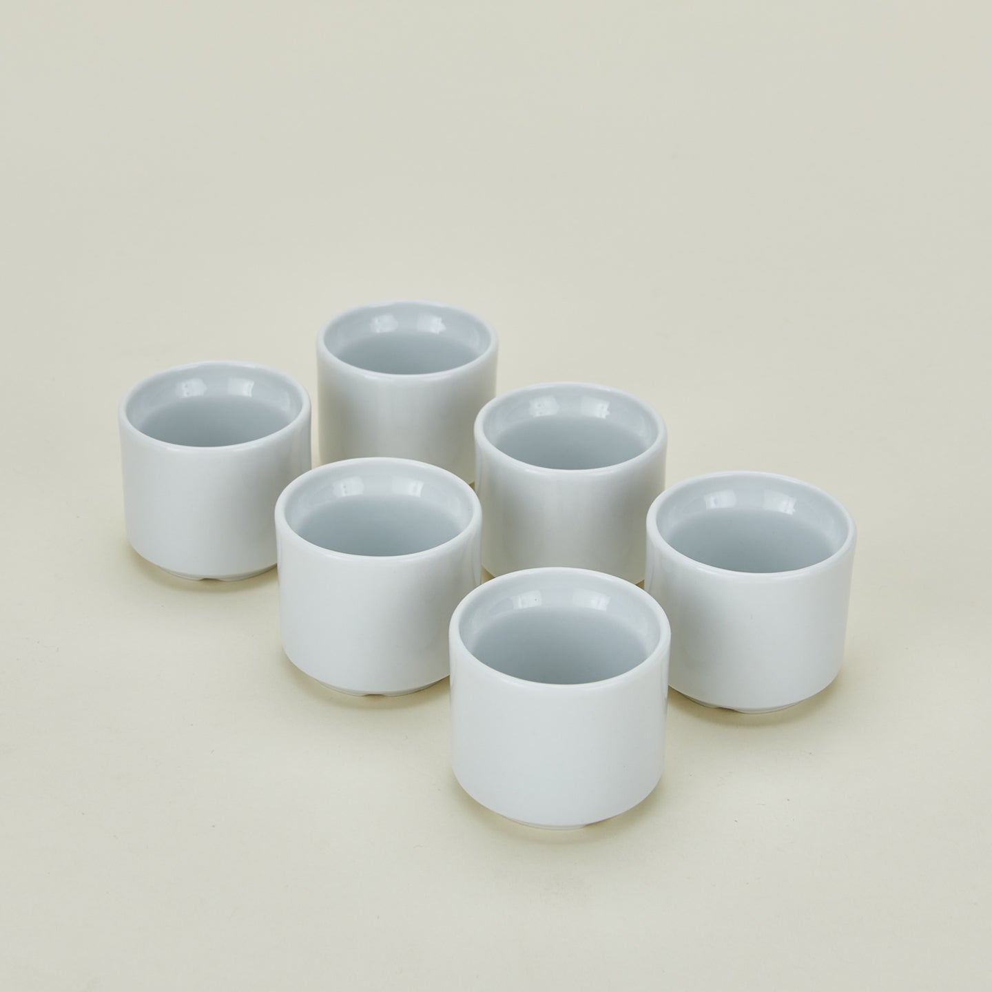 Set of 6 porcelain european style egg cups in white