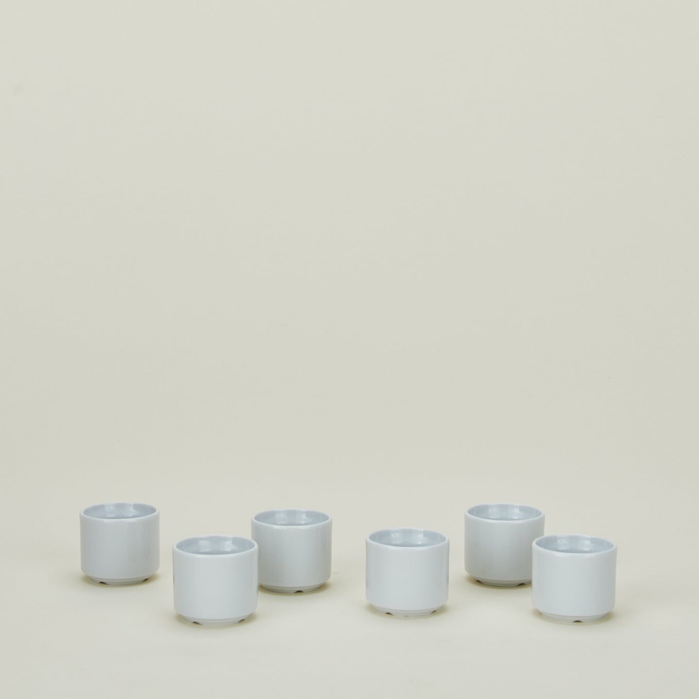 Set of 6 porcelain european style egg cups in white