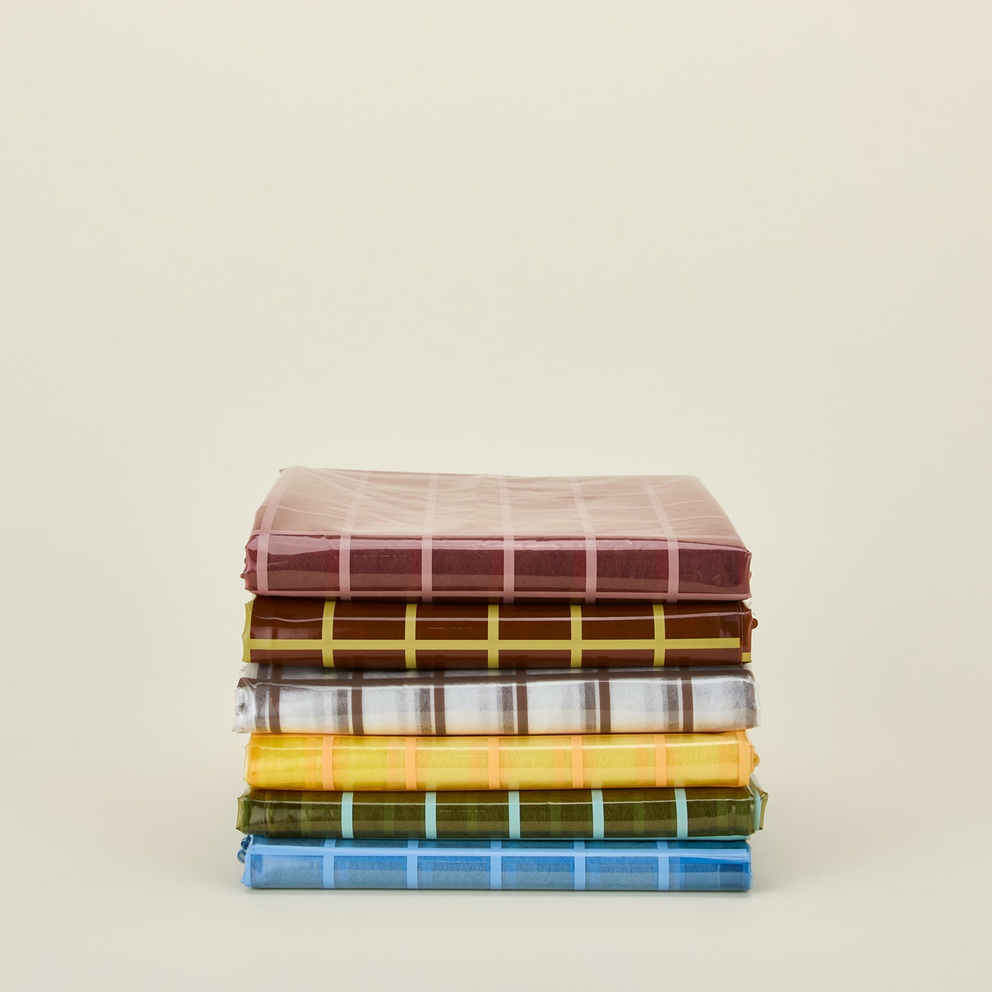 Sun grid shower curtains in various colors