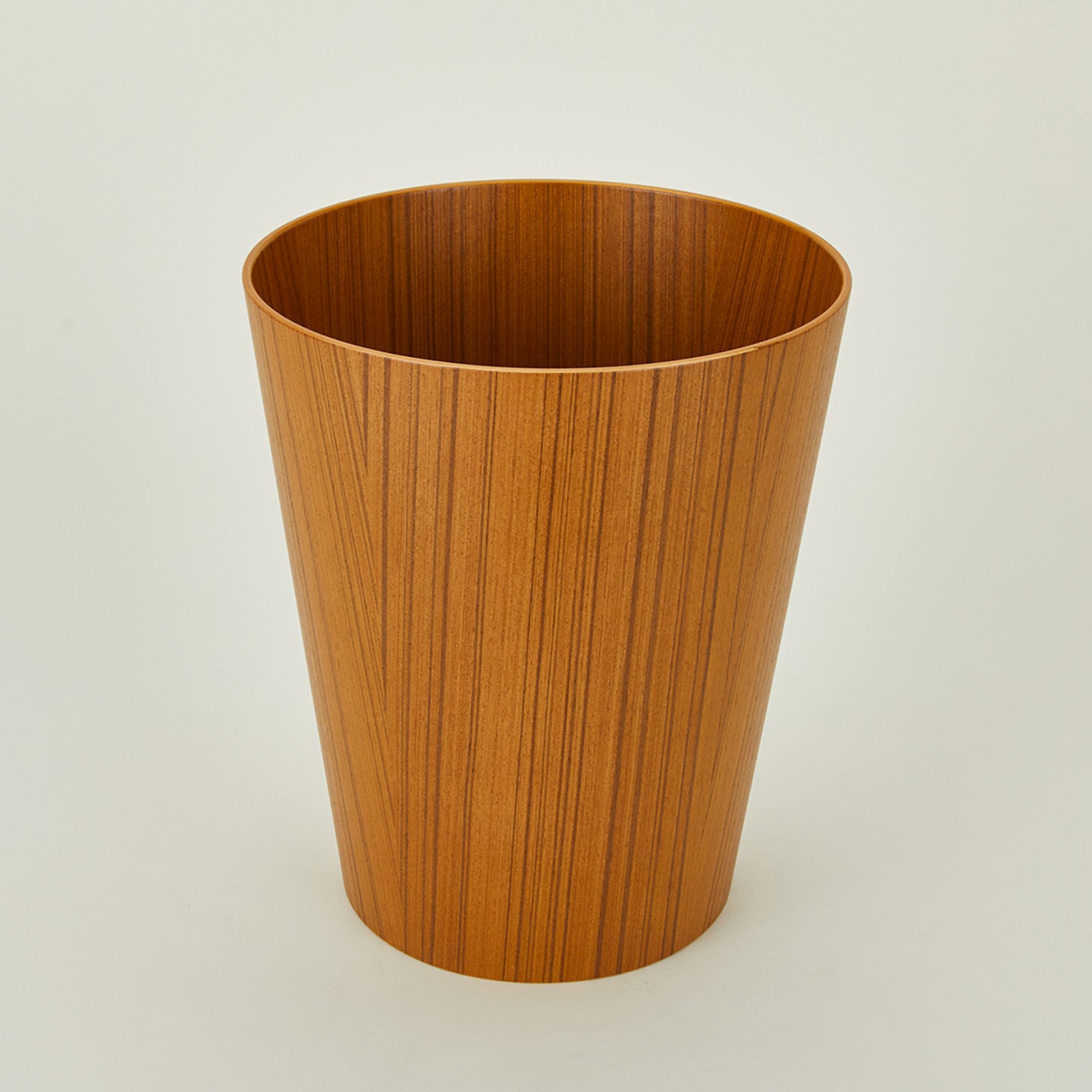 Wooden waste basket in natural