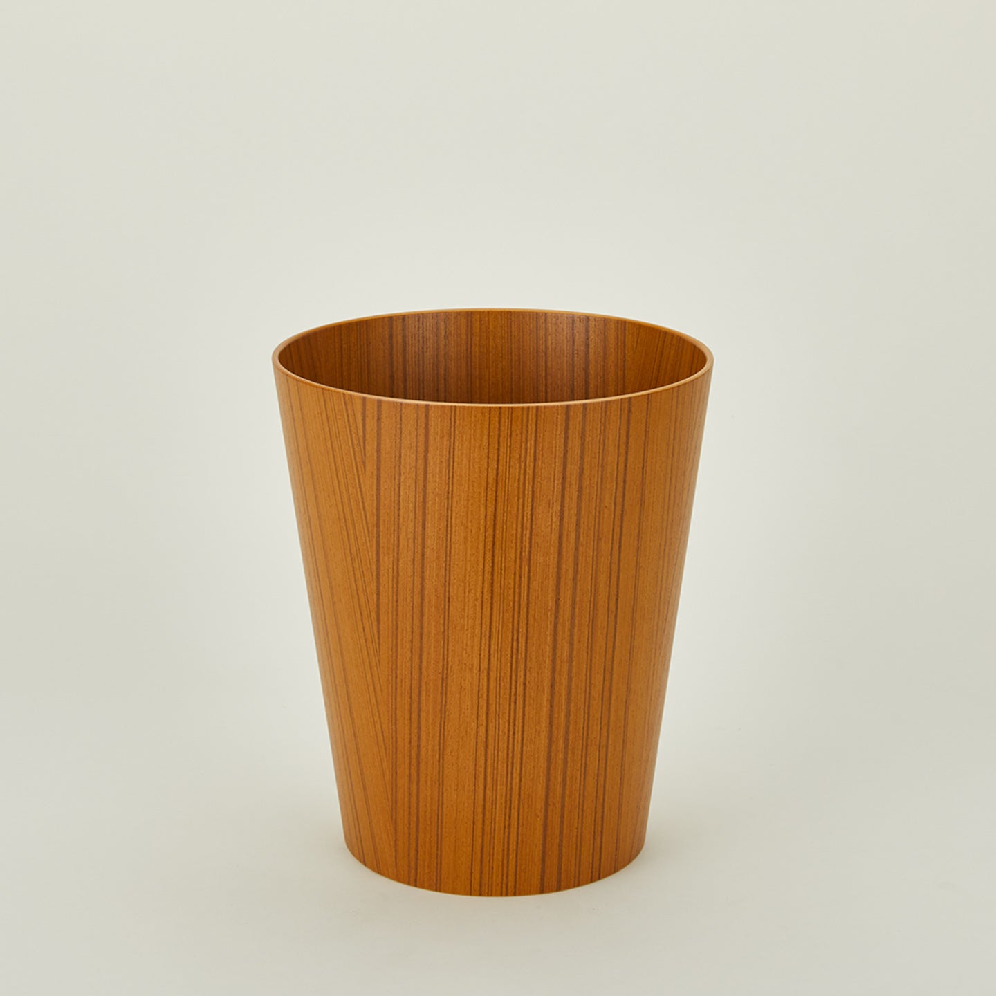 Wooden waste basket in natural