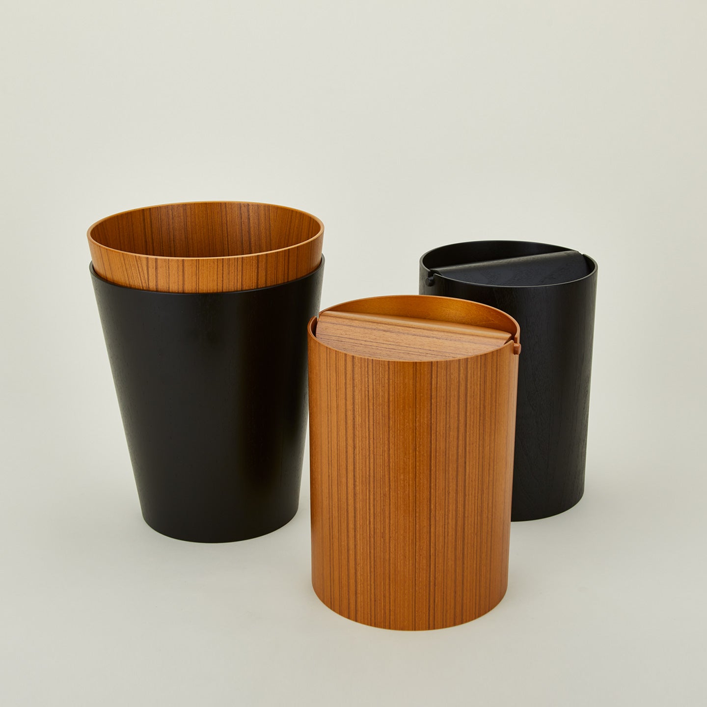 Wooden waste basket family