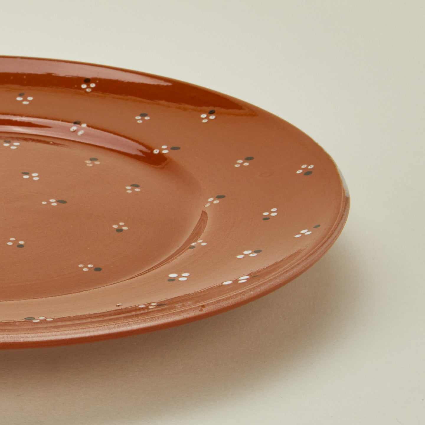 Close up view of Dotty dinnerplate