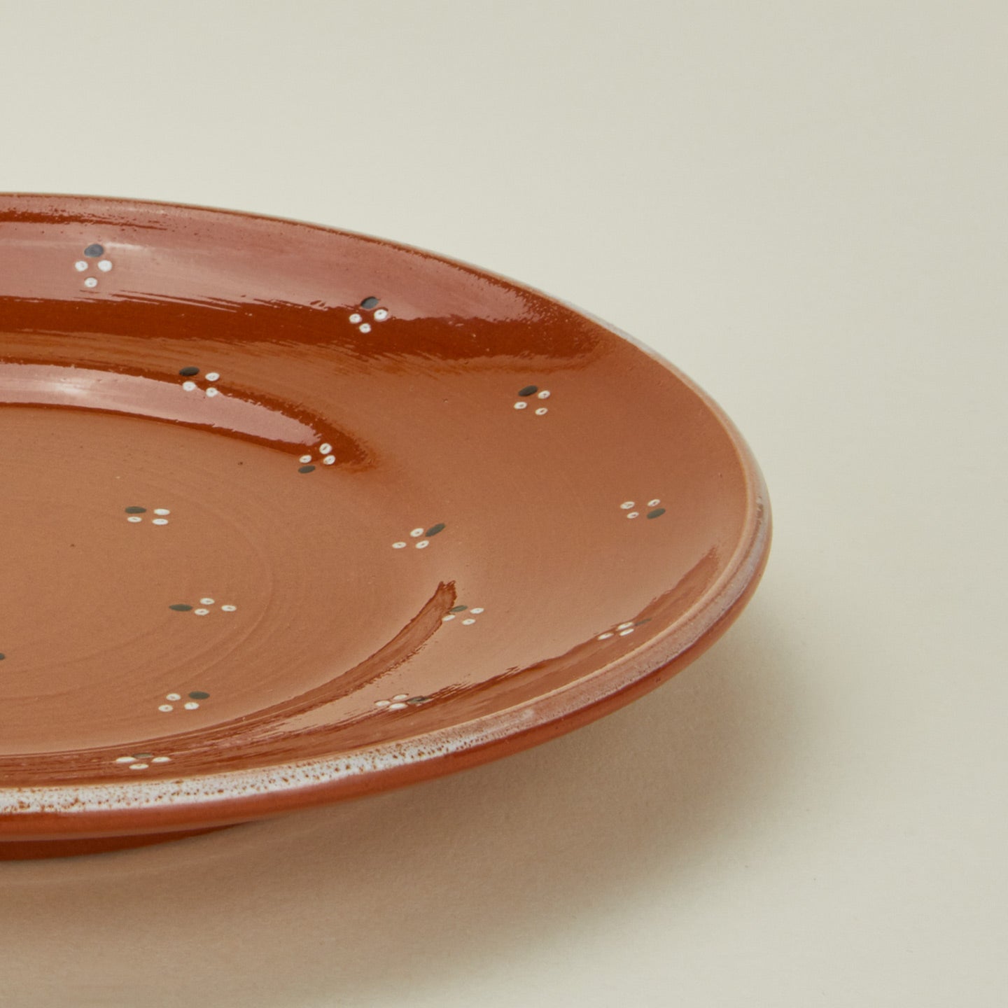 Close up view of Dotty salad plate
