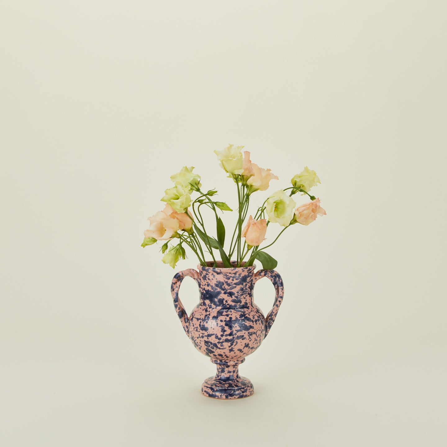 Small verona vase in pink and blue with florals