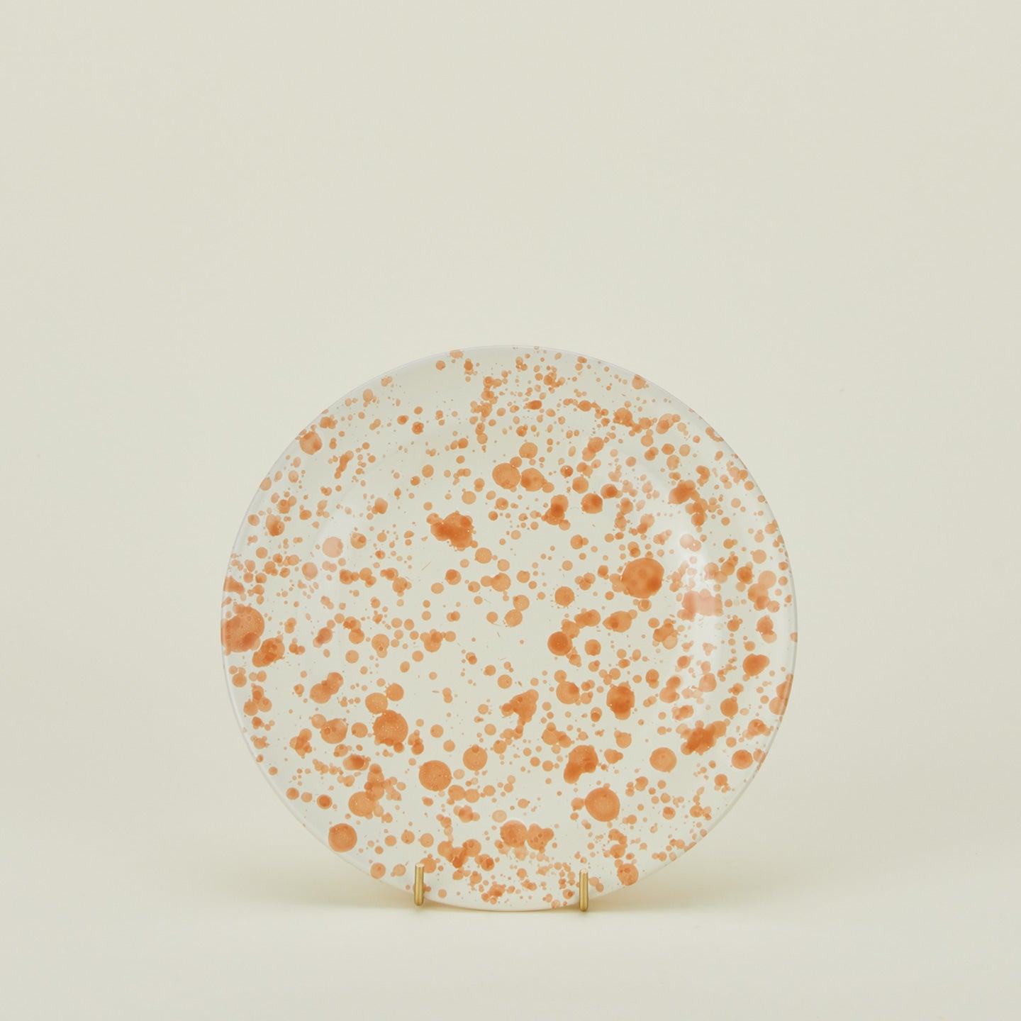 Splatter salad plate in tan and ivory