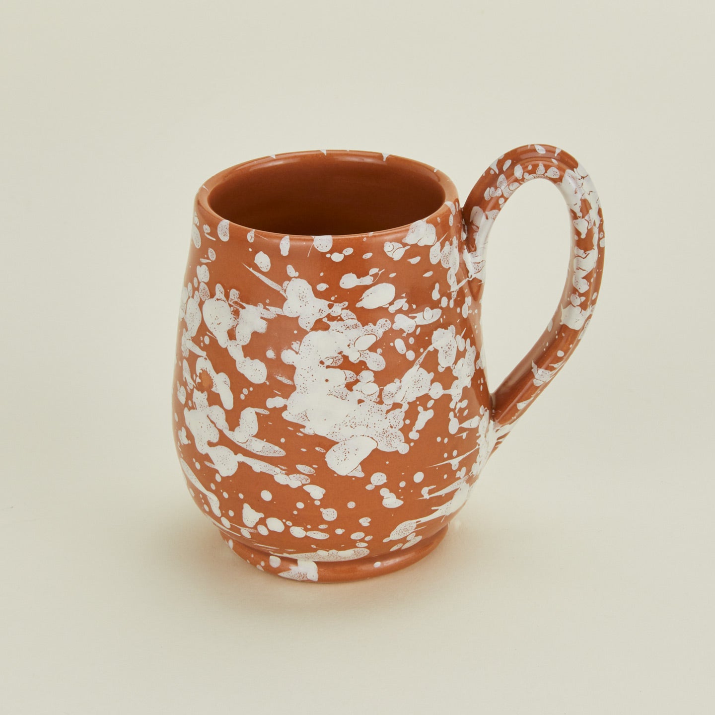 Splatter mug in terracotta and ivory