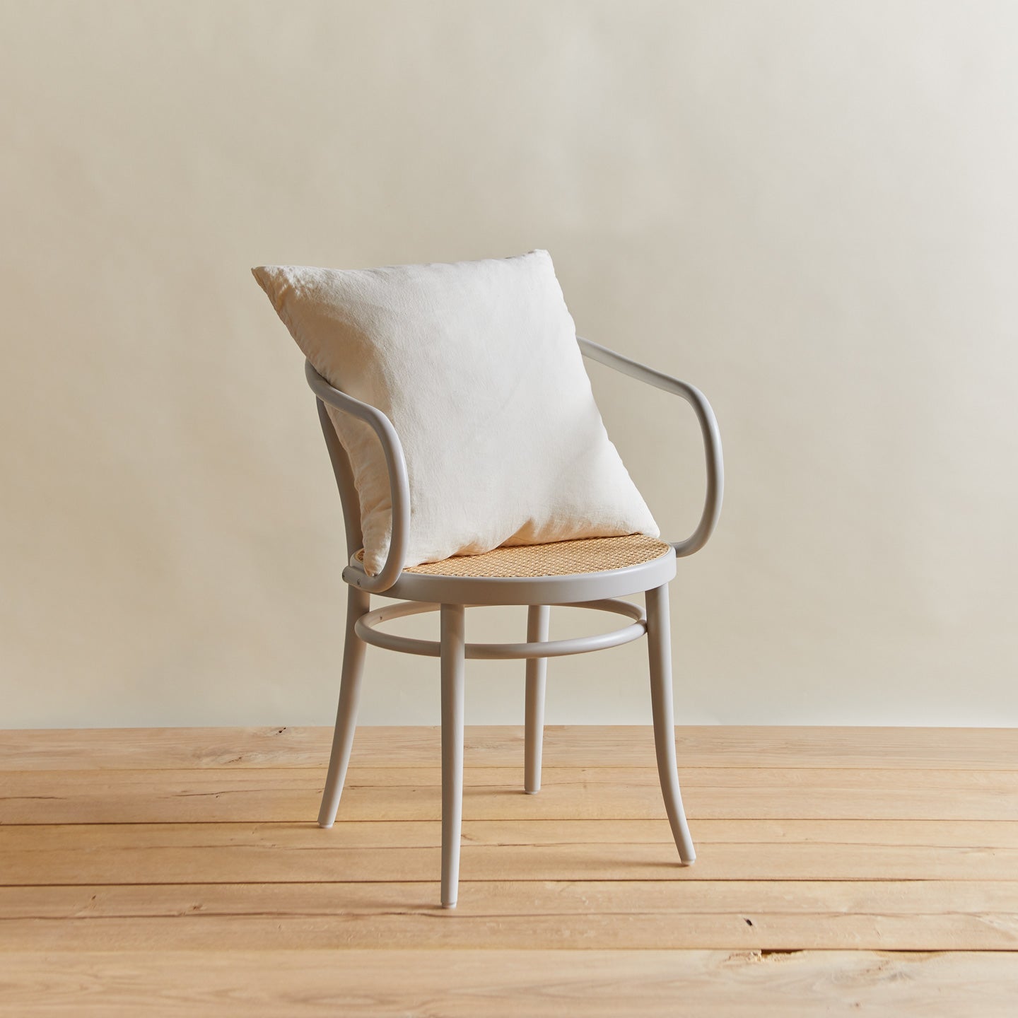 Simple linen pillow in ivory