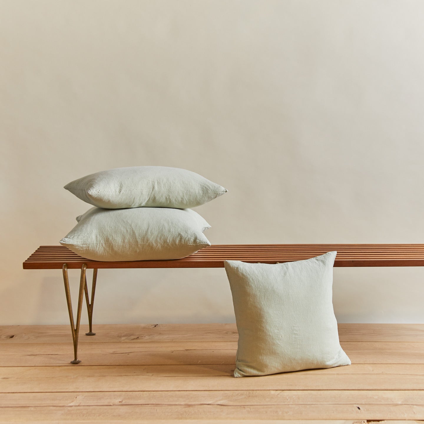 Simple linen pillow in sage