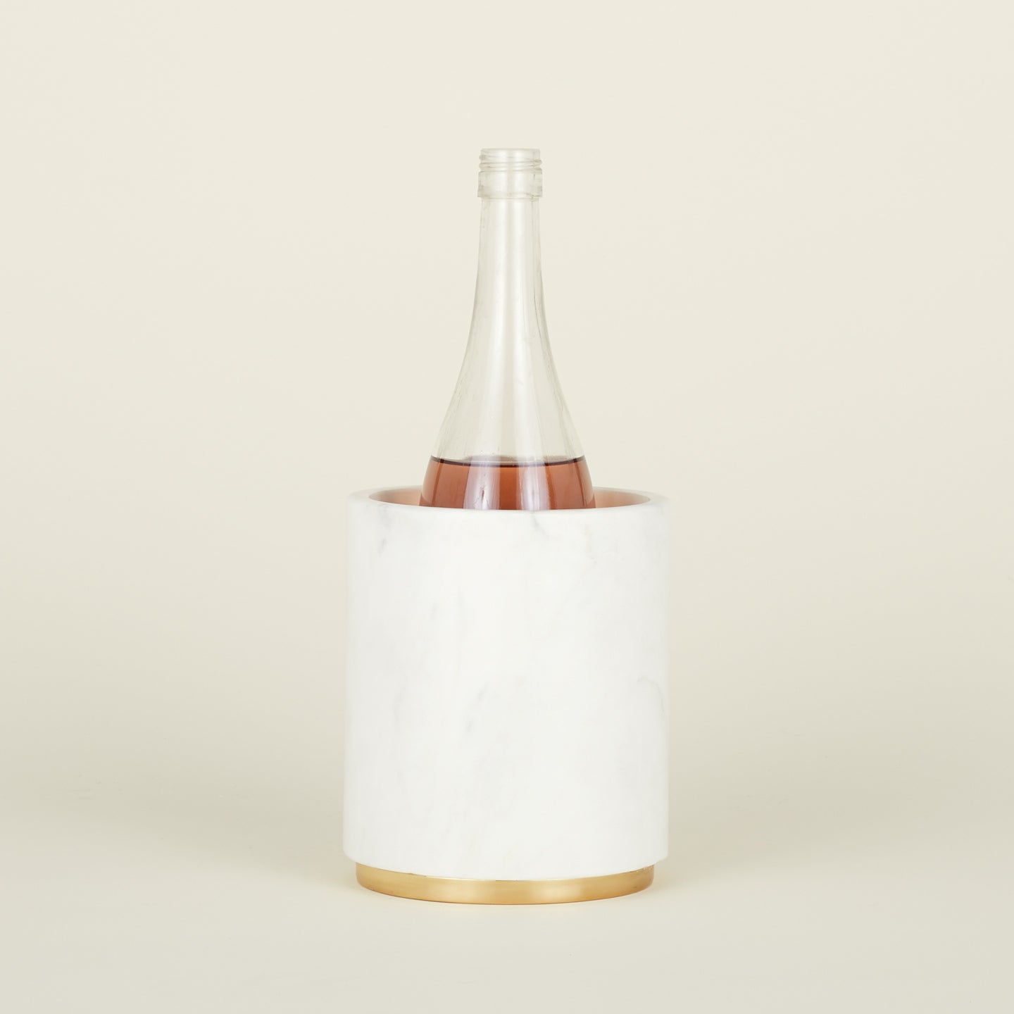 Simple Marble Utility Canister holding a bottle of wine.