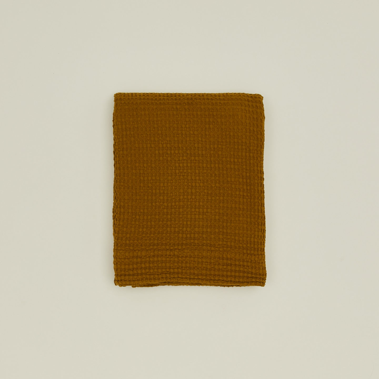 Simple waffle shower curtain in bronze