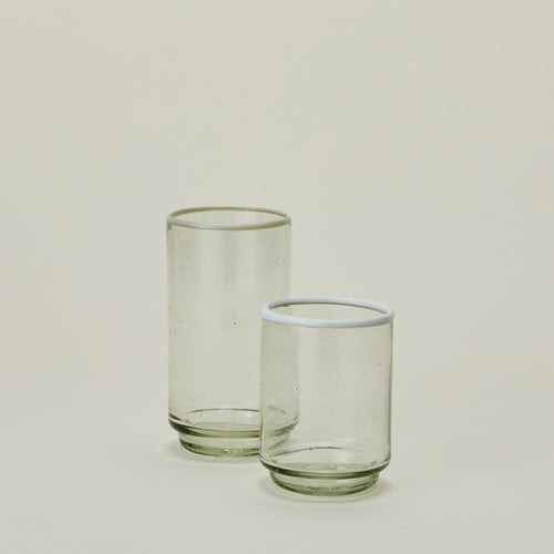 Sobremesa white rim glasses