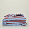 Striped + Ruffled Duvet Cover - Blue/Red