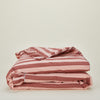 Striped + Ruffled Duvet Cover - Blush/Terracotta