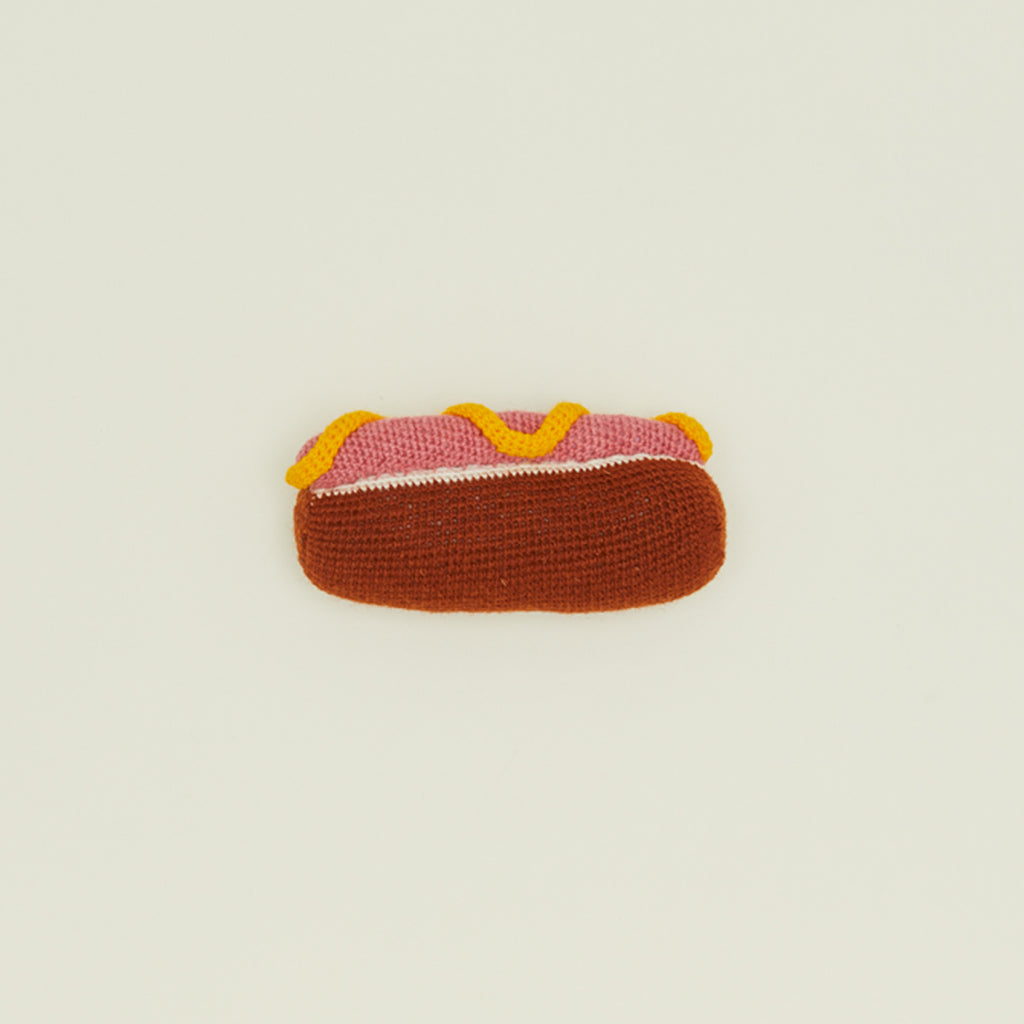 Hand Knit Hot Dog Toy Hawkins New York