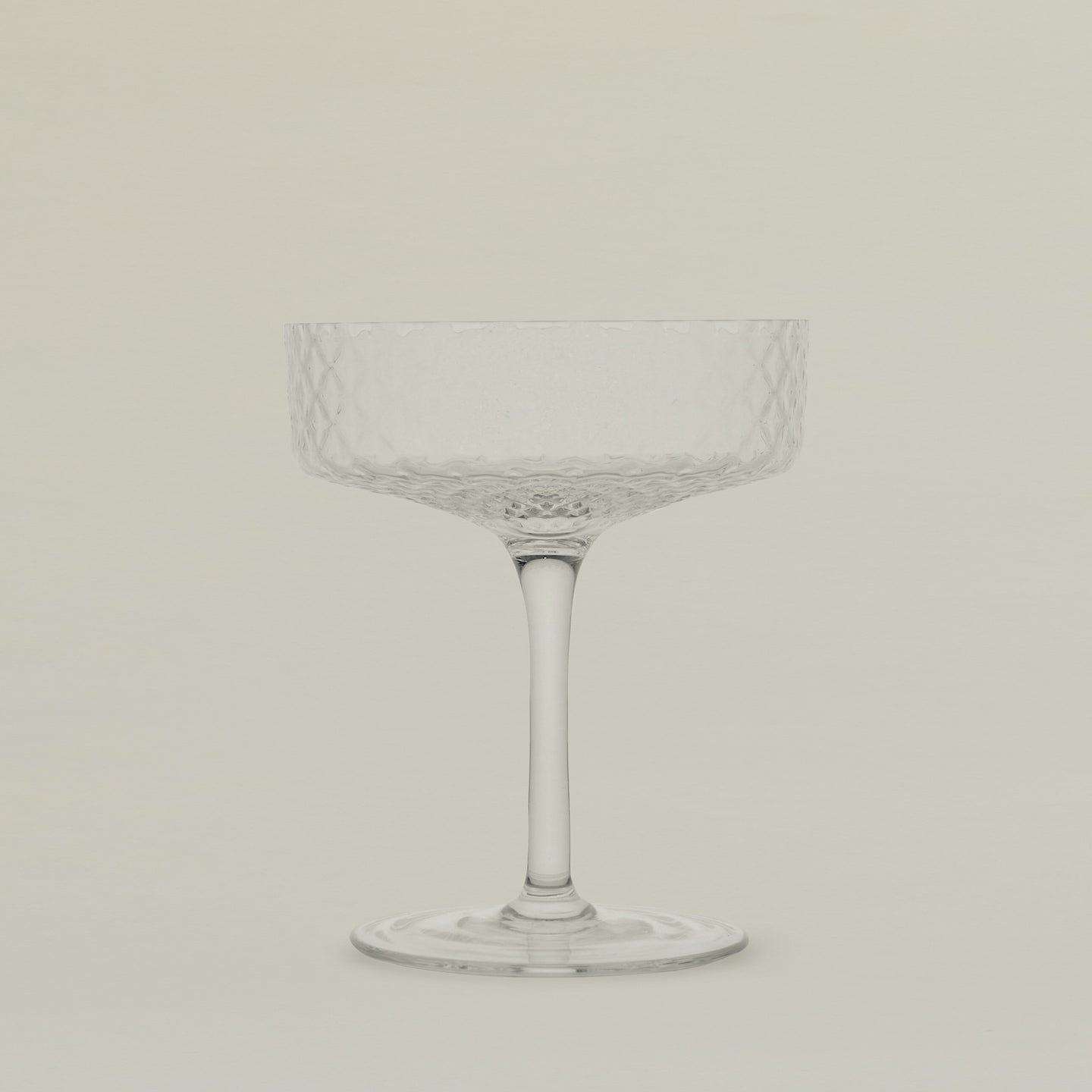 Close up of a Veneziano coupe glass.