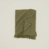 Simple Linen Throw - Olive