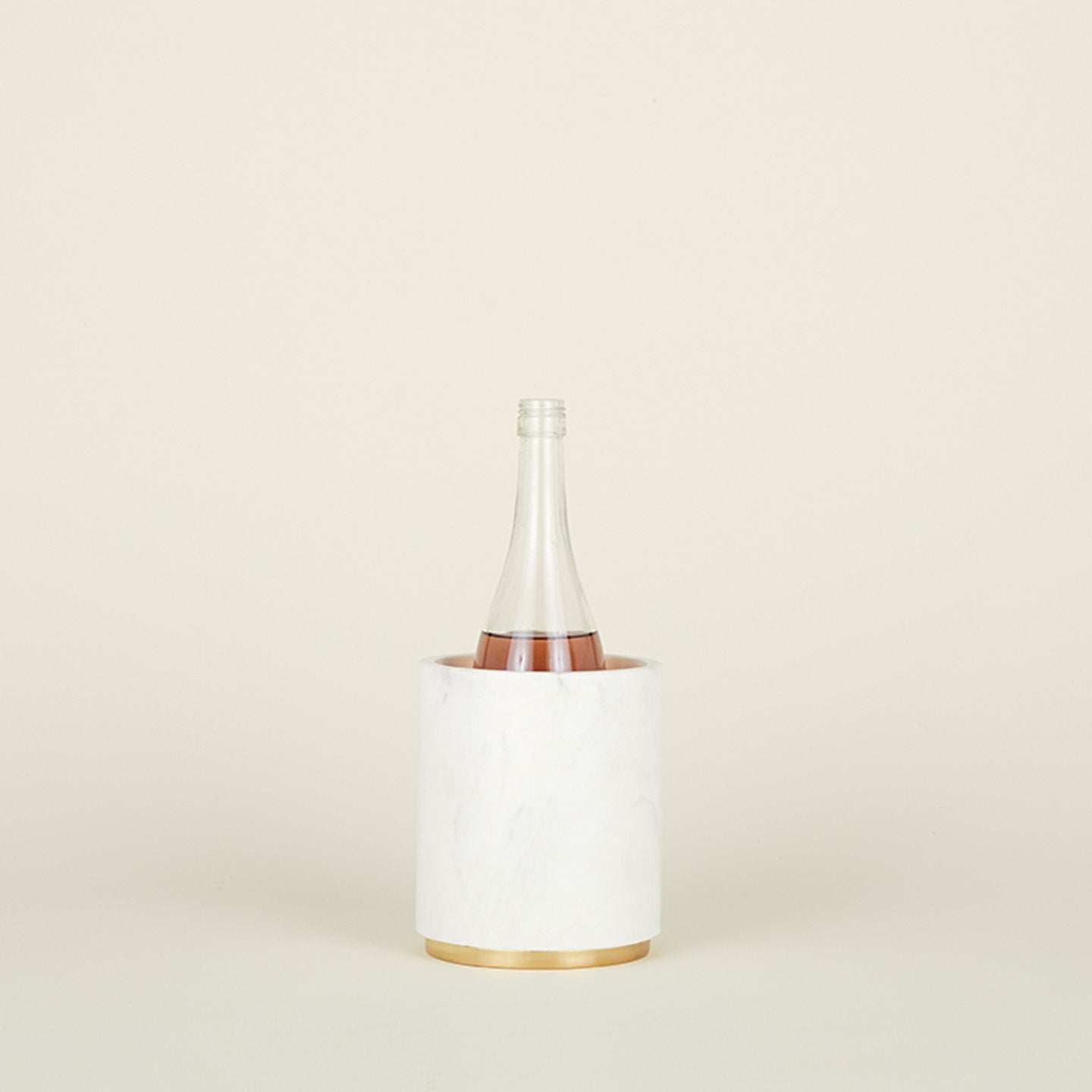 Simple Marble Utility Canister - White/Brass