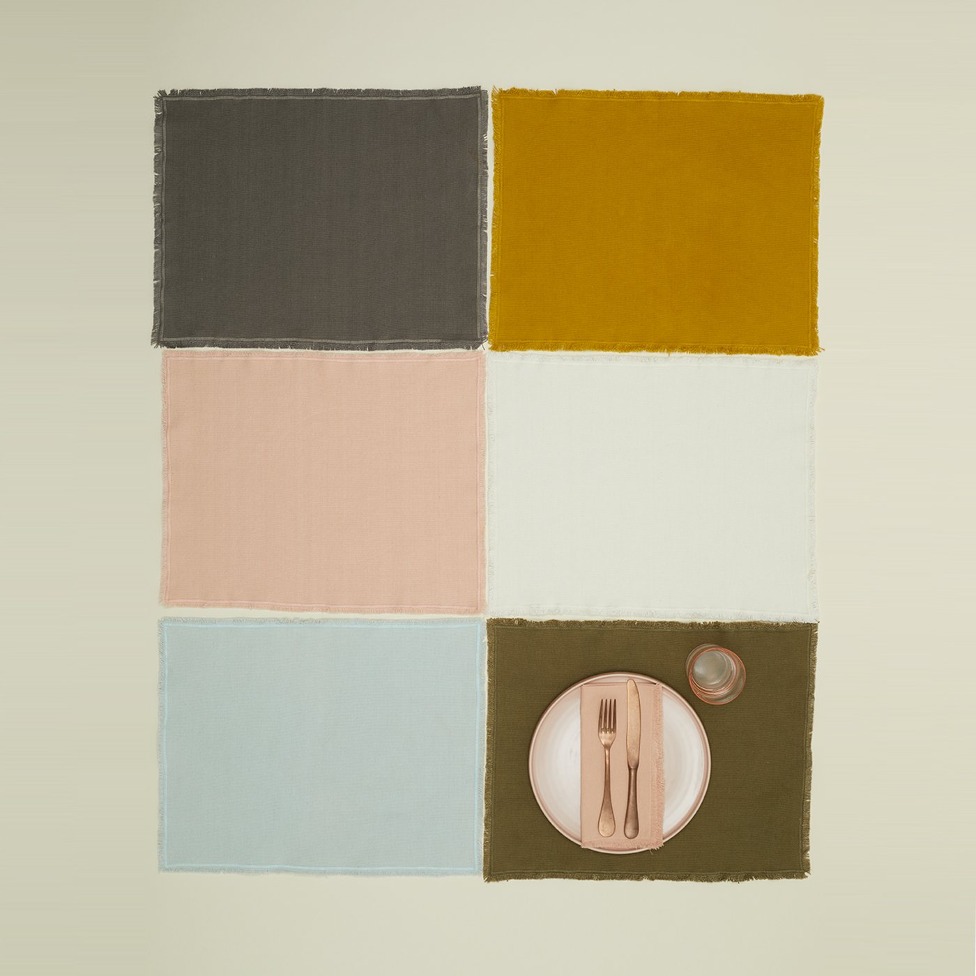 Essential Cotton Placemats - Sky