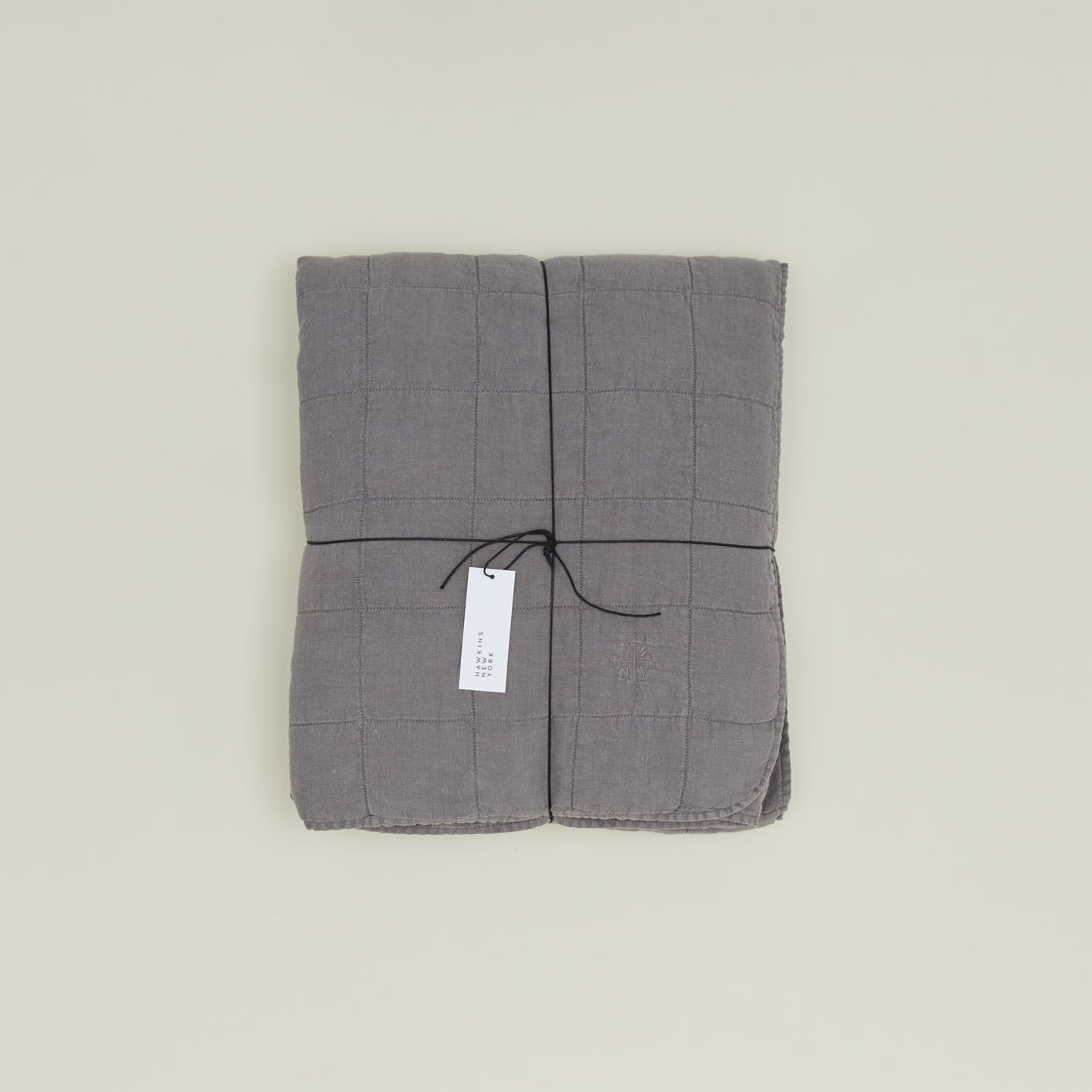 Simple Linen Quilt - Dark Grey