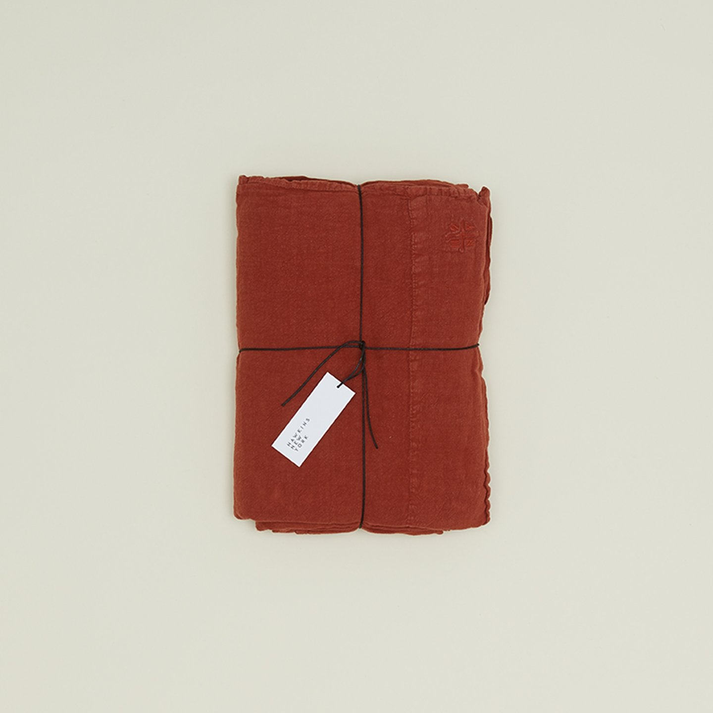 Simple Linen Flat Sheet - Rust